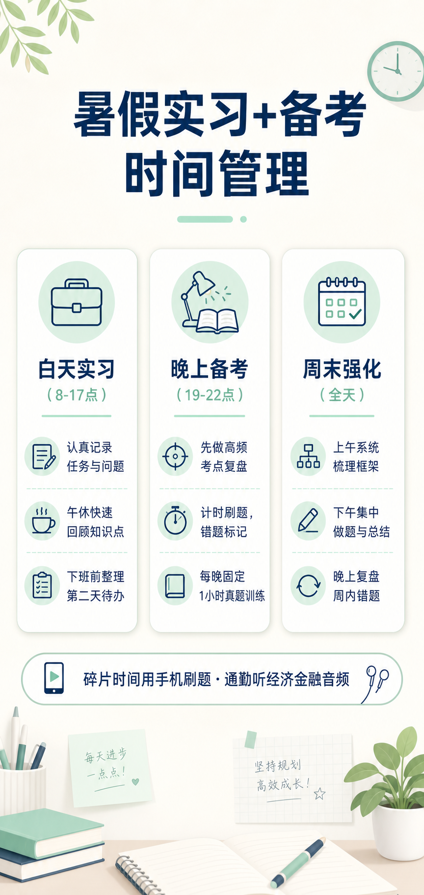 暑假实习与银行备考时间管理