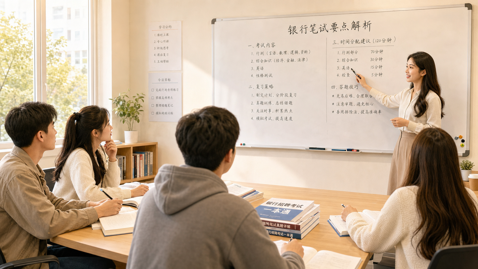 银行秋招培训班教室场景