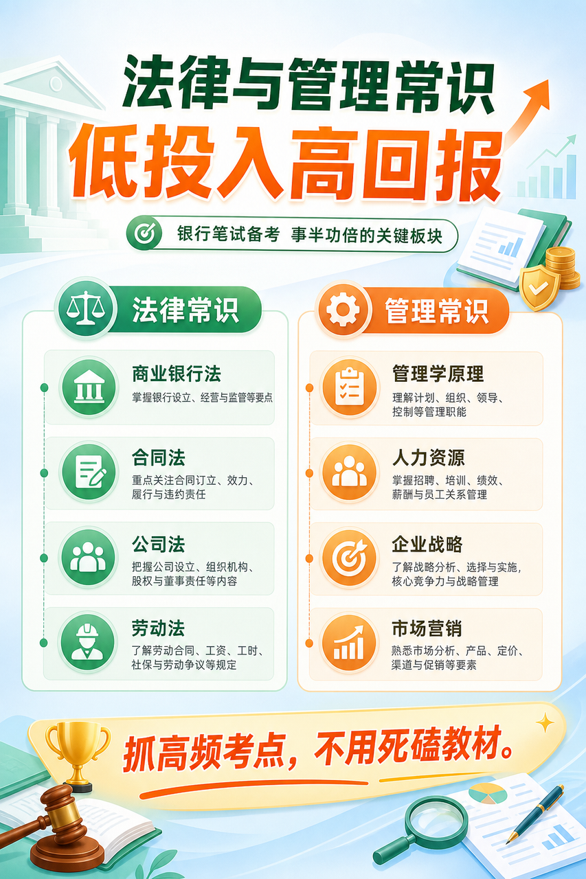 法律常识和管理常识考点分布概览