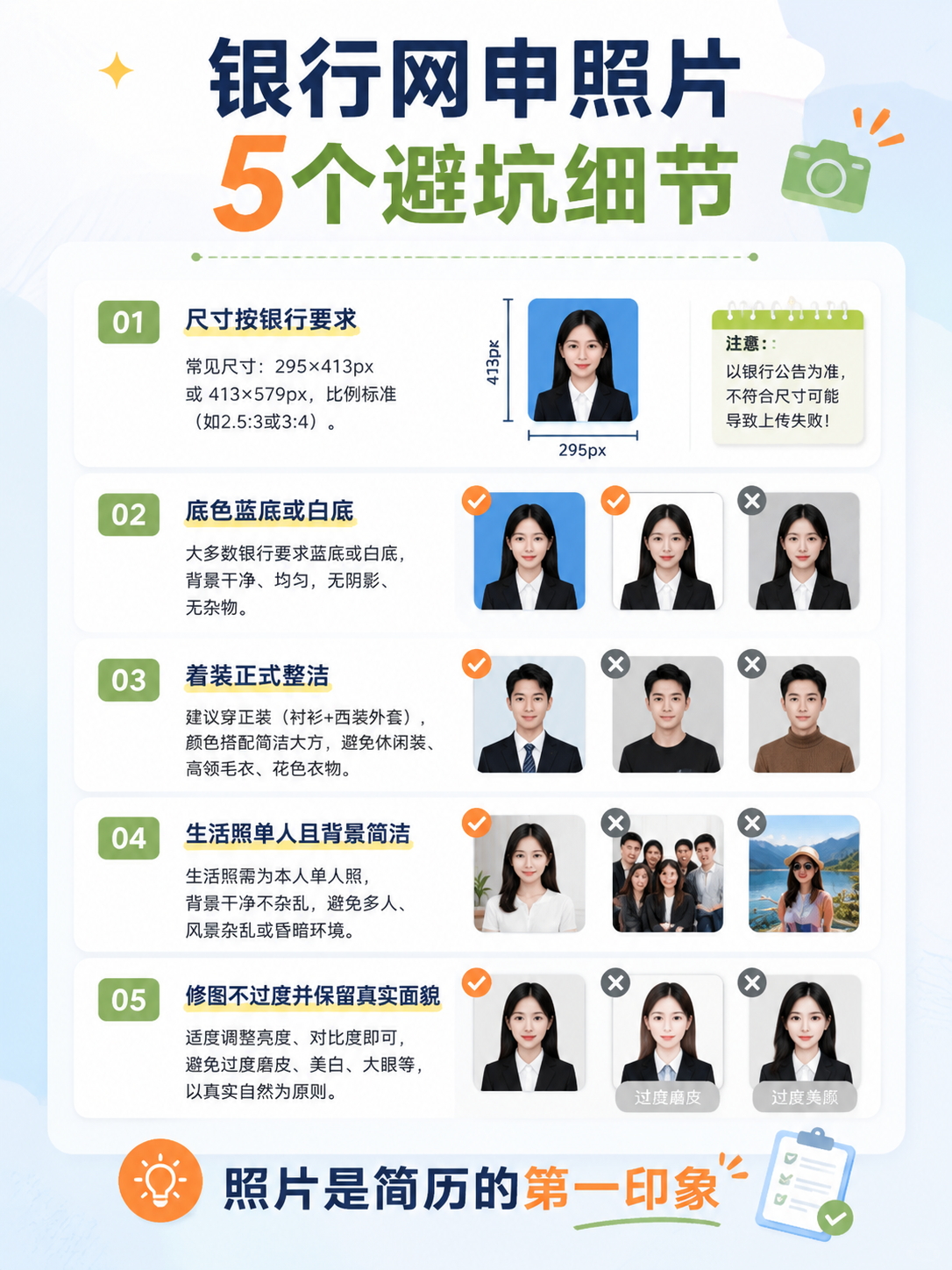 银行网申证件照和生活照准备清单