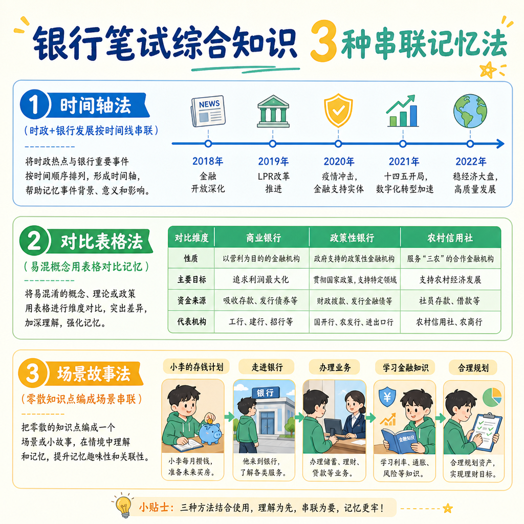 银行笔试综合知识3种串联记忆法