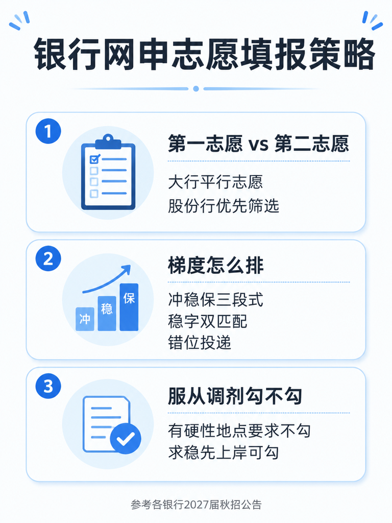 银行网申志愿填报策略