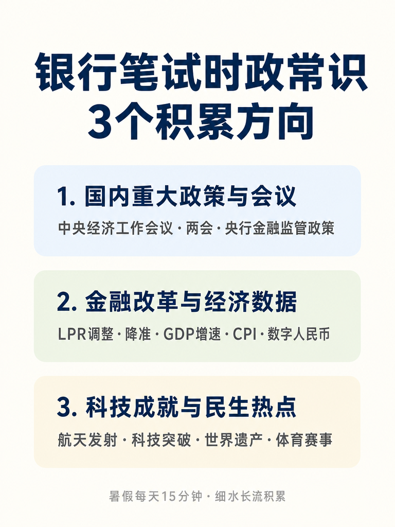 银行笔试时政常识3个积累方向