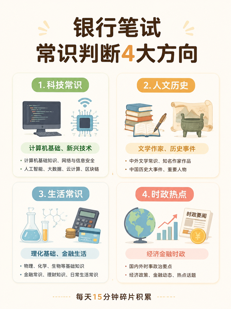 银行笔试常识判断四大方向