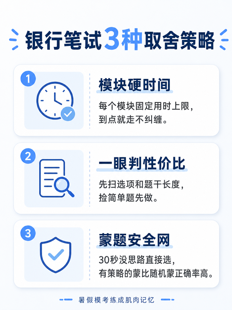银行笔试取舍策略信息图