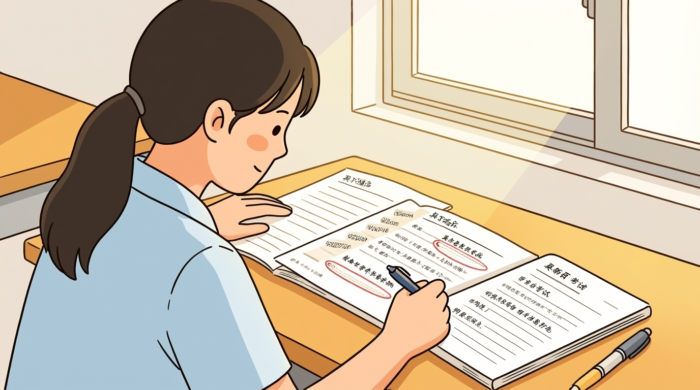 学生暑假备考银行秋招场景图