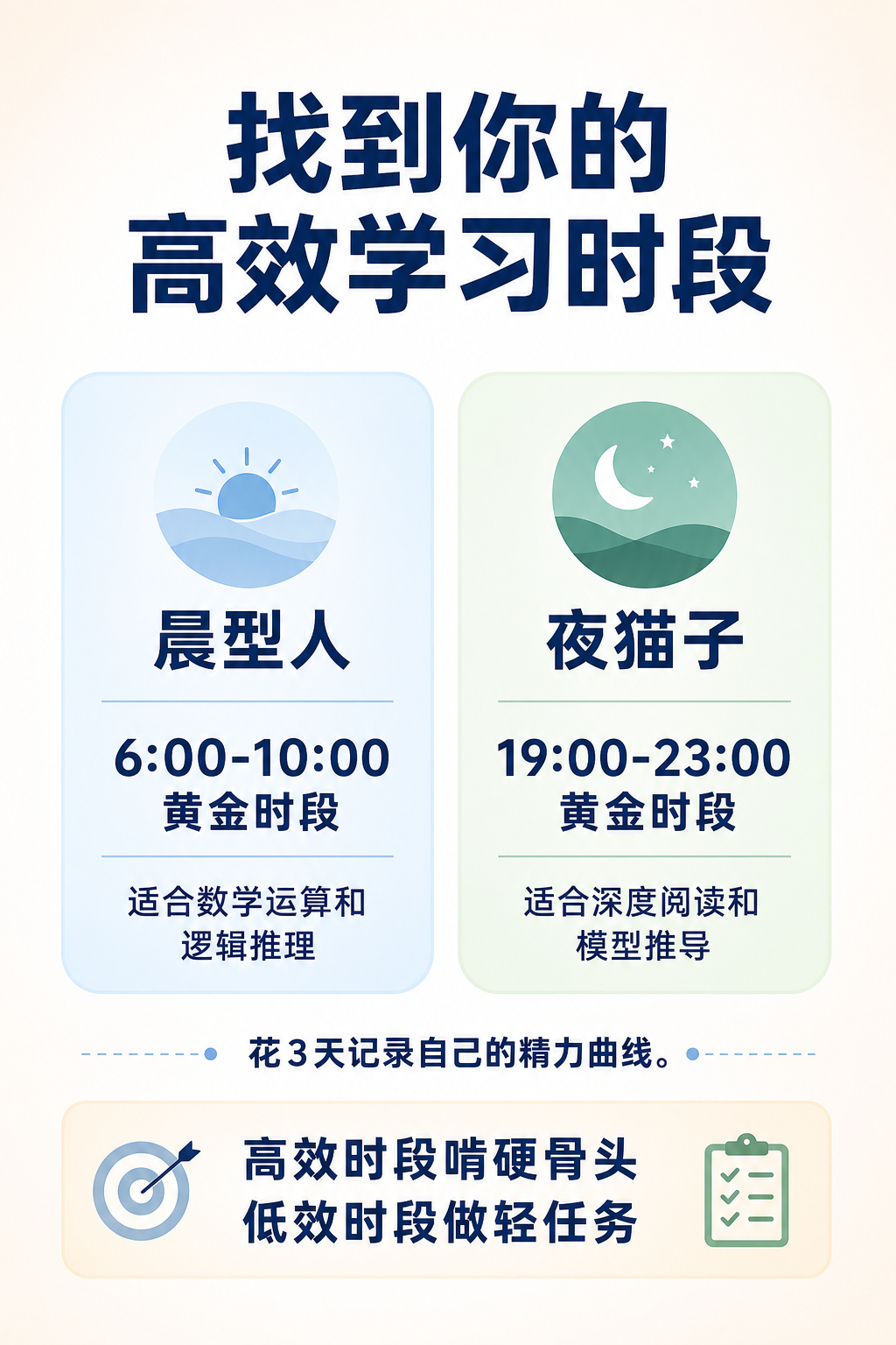 高效学习时段信息图