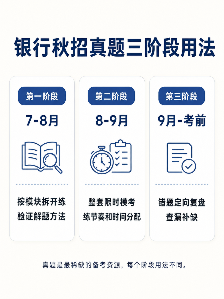 银行秋招真题三阶段用法信息图