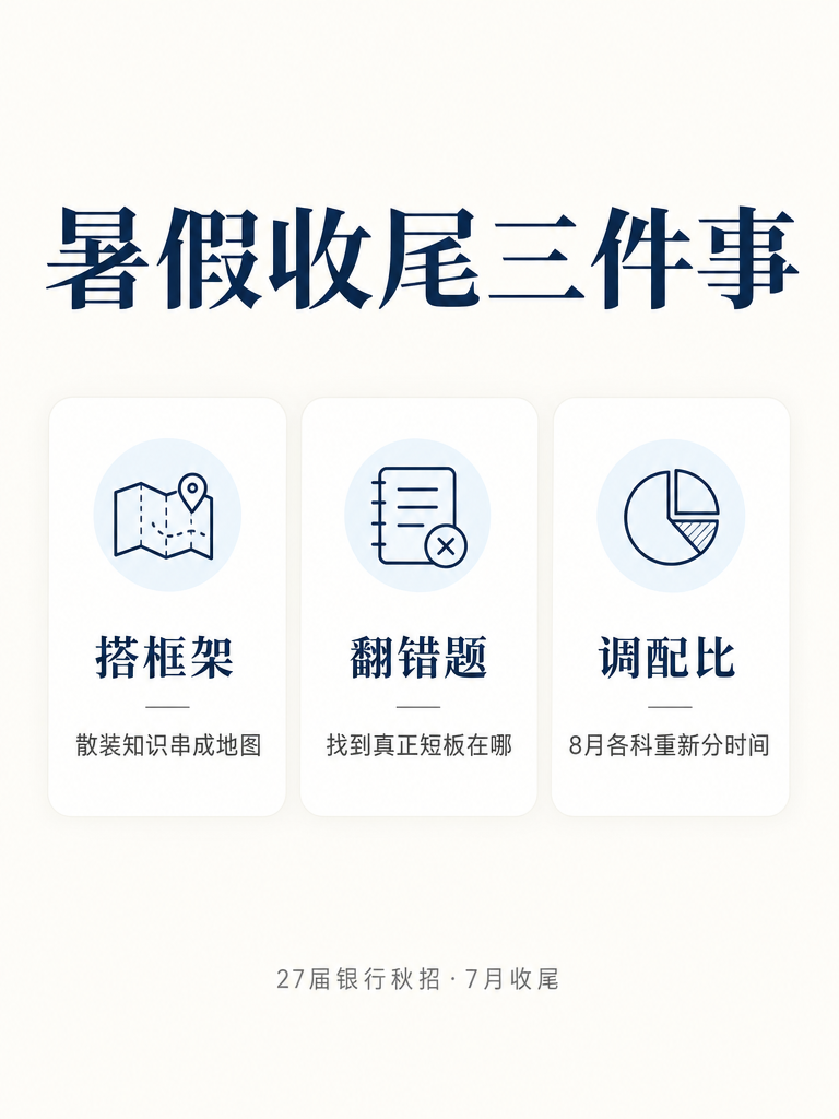 银行秋招暑假收尾知识框架