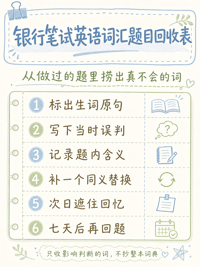 27届银行秋招英语词汇题目回收表