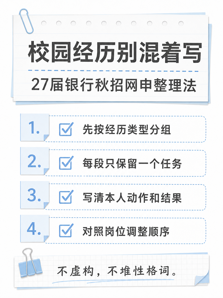 校园经历整理四步清单
