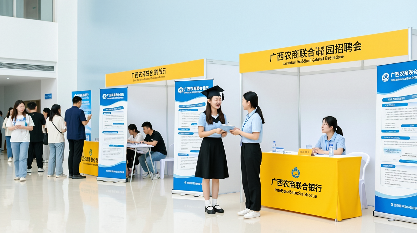 广西农商联合银行校园招聘会现场