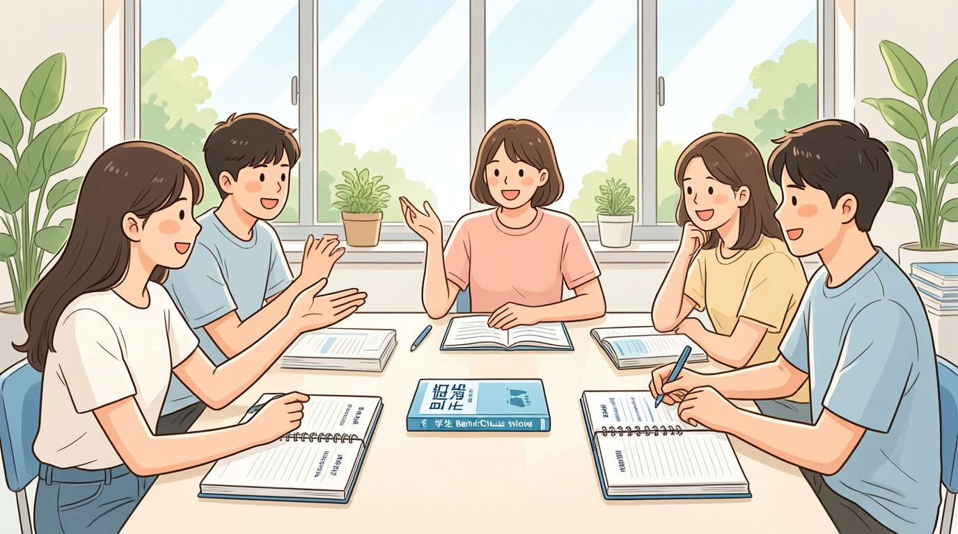 银行秋招备考学生社团活动场景
