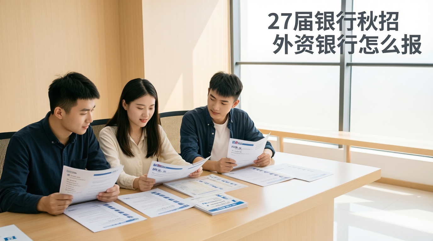 大学生在银行咨询区了解校招信息的场景