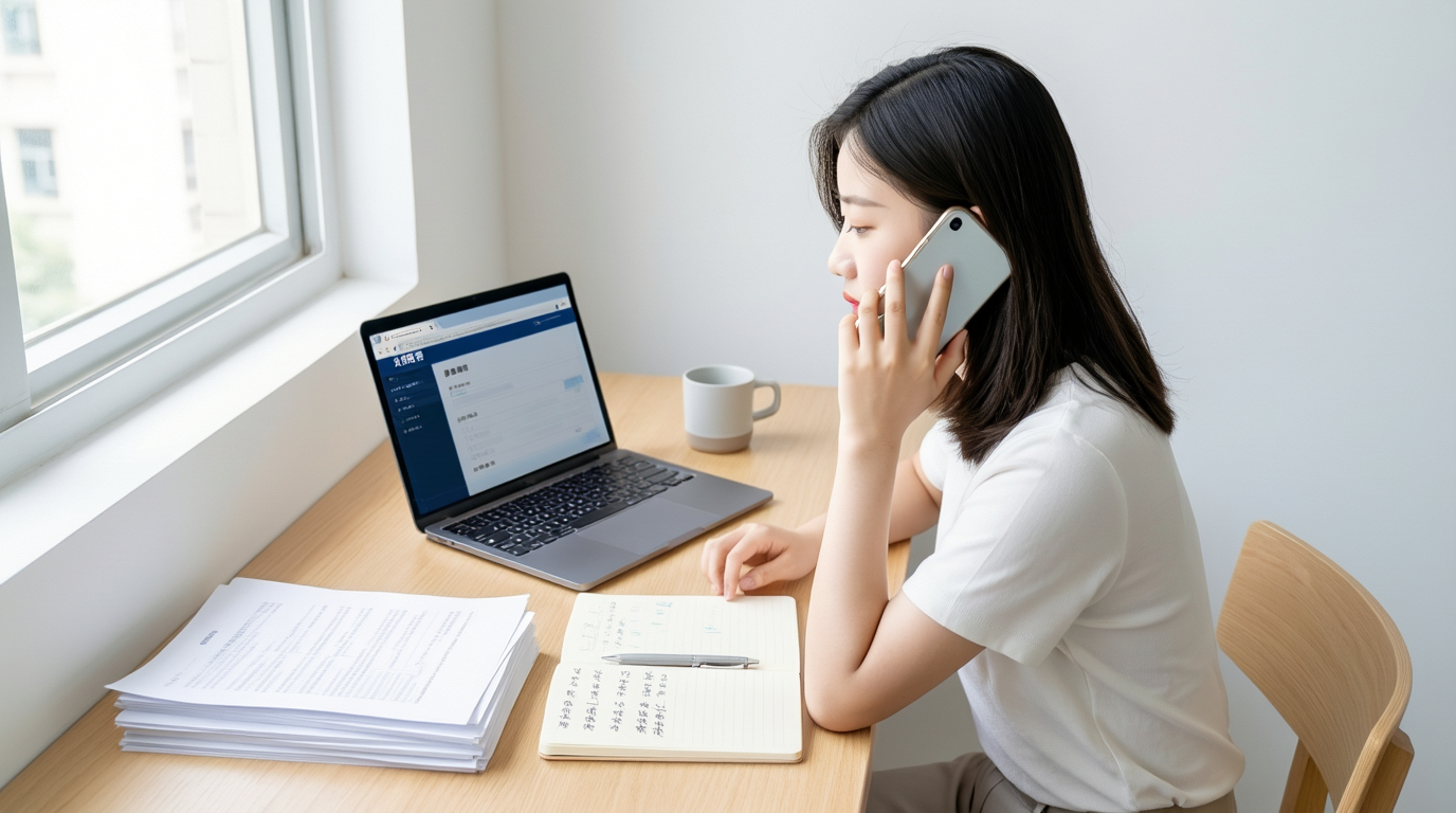 27届毕业生与老师在办公室核对联系人信息